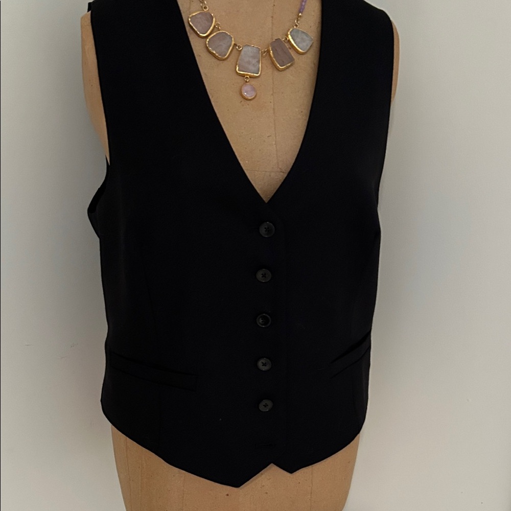 Banana Republic Black Button-Up Vest